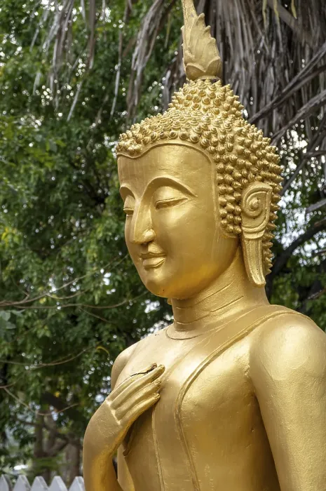 Framed Print : Golden Buddha Statue, Wat That Luang