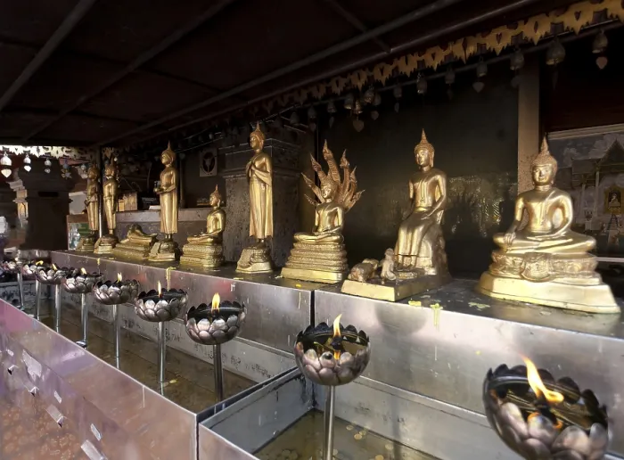 Framed Print : Golden Buddha statues in the temple Wat Phra That Doi Suthep Framed Print : Golden Buddha statues in the temple Wat Phra That Doi Suthep