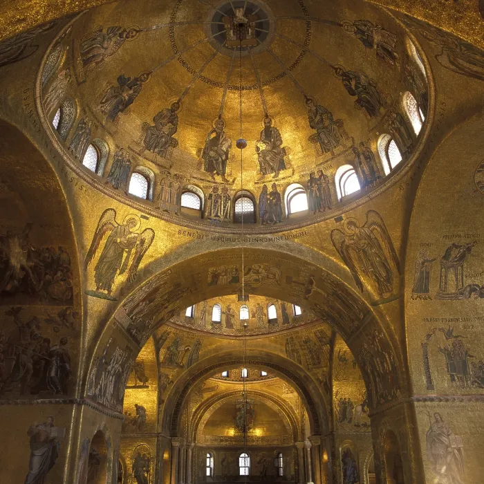 Framed Print : Golden ceiling mosaics in the Basilica di San Marco