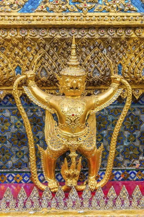 Framed Print : Detail of golden decoration statues at Wat Phra Kaew emerald buddha temple Framed Print : Detail of golden decoration statues at Wat Phra Kaew emerald buddha temple