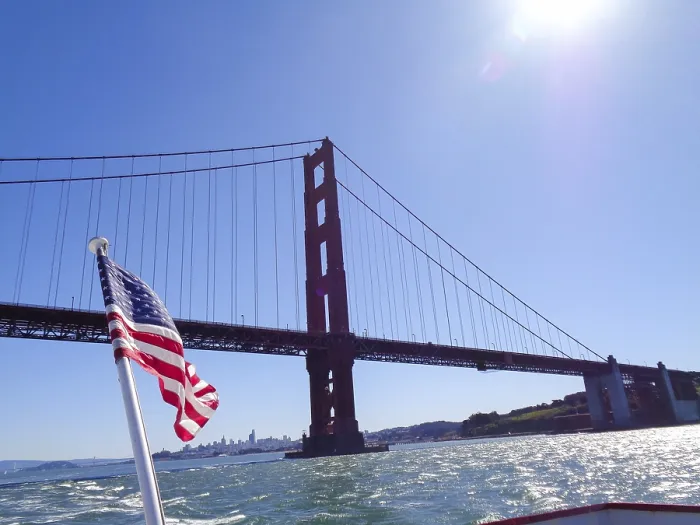 Framed Print : Golden gate bridge from the boat