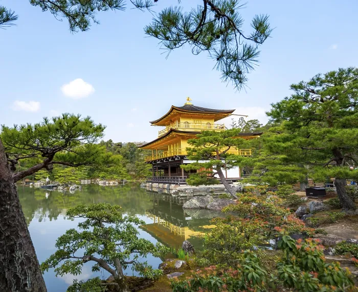 Framed Print : Golden Pavilion reflected in pond