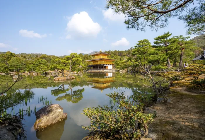Framed Print : Golden Pavilion reflected in pond Framed Print : Golden Pavilion reflected in pond