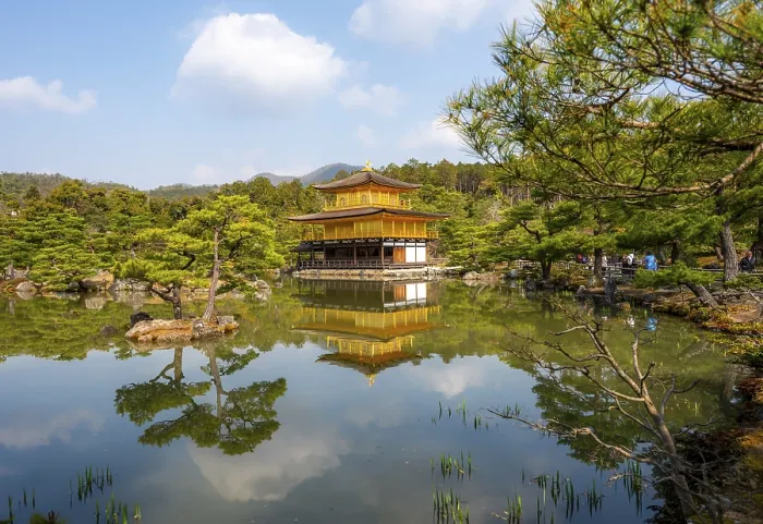 Framed Print : Golden Pavilion reflected in pond