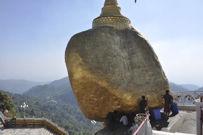 Framed Print : Golden rocks in Burma