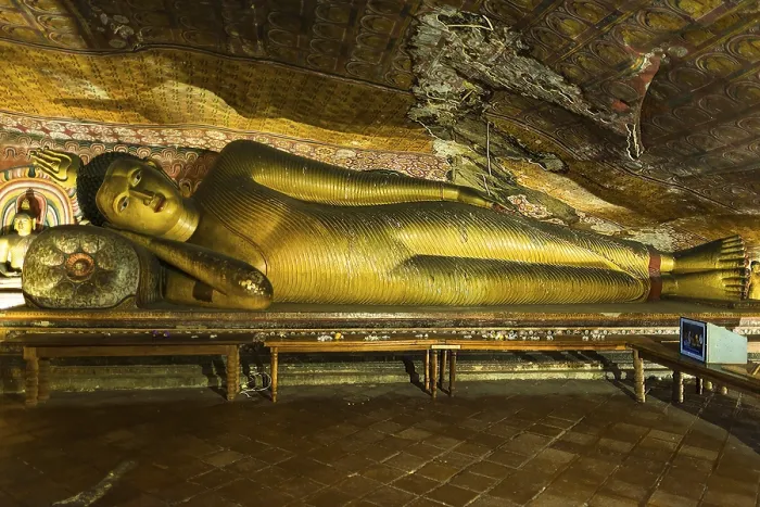 Framed Print : The golden temple of Dambulla is world heritage site and has a total of a total of 153 Buddha statues