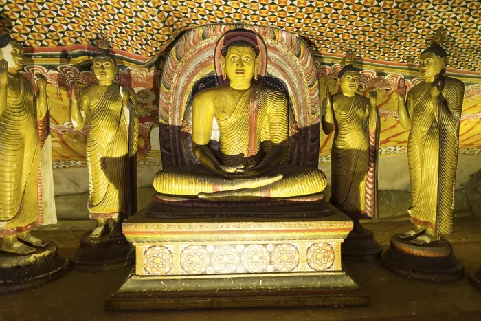Framed Print : The golden temple of Dambulla is world heritage site and has a total of a total of 153 Buddha statues