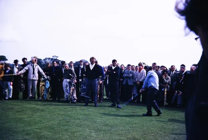 Framed Print : Golfer Dai Rees plays at Curzon Park Golf Course, 1967 Chester, Cheshire, England, United Kingdom, with Peter Allis, Europe Framed Print : Golfer Dai Rees plays at Curzon Park Golf Course, 1967 Chester, Cheshire, England, United Kingdom, with Peter Allis, Europe