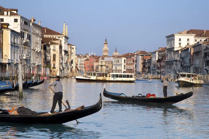 Framed Print : Gondolas on Canal Grande, Grand Canal