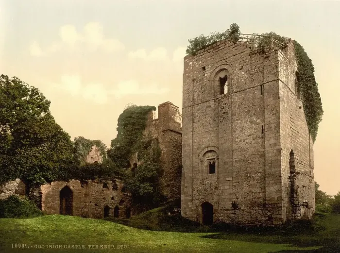 Framed Print : Goodrich Castle is a medieval castle ruin from Norman times Framed Print : Goodrich Castle is a medieval castle ruin from Norman times