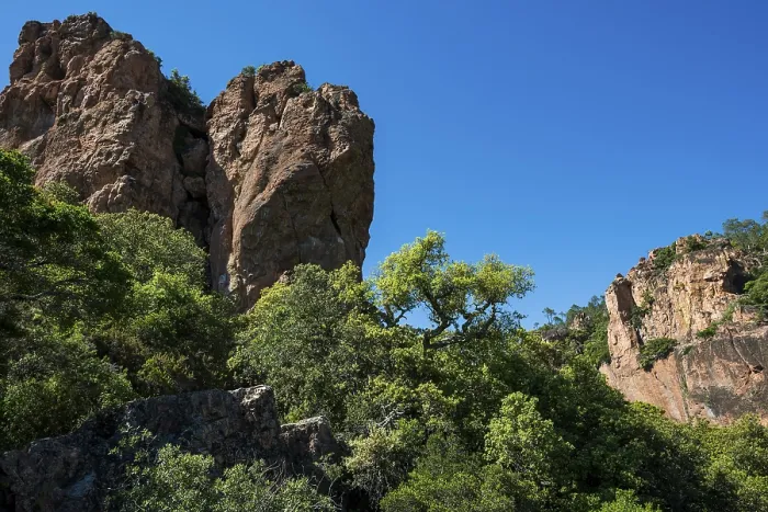 Framed Print : Gorge with red rocks, Gorges du Blavet