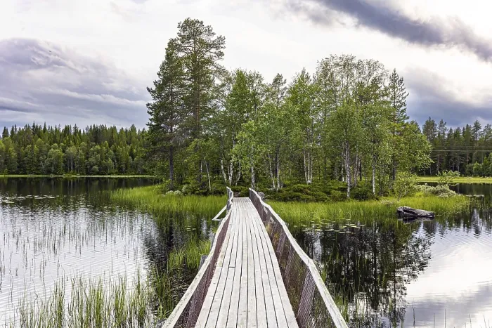 Framed Print : Gorgeous quiet lake and a small island in the middle
