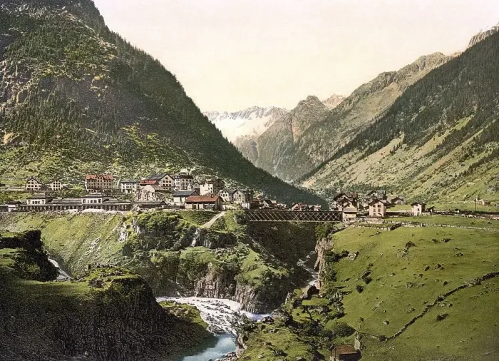 Framed Print : Goschenen, general view, St. Gotthard Railway Framed Print : Goschenen, general view, St. Gotthard Railway