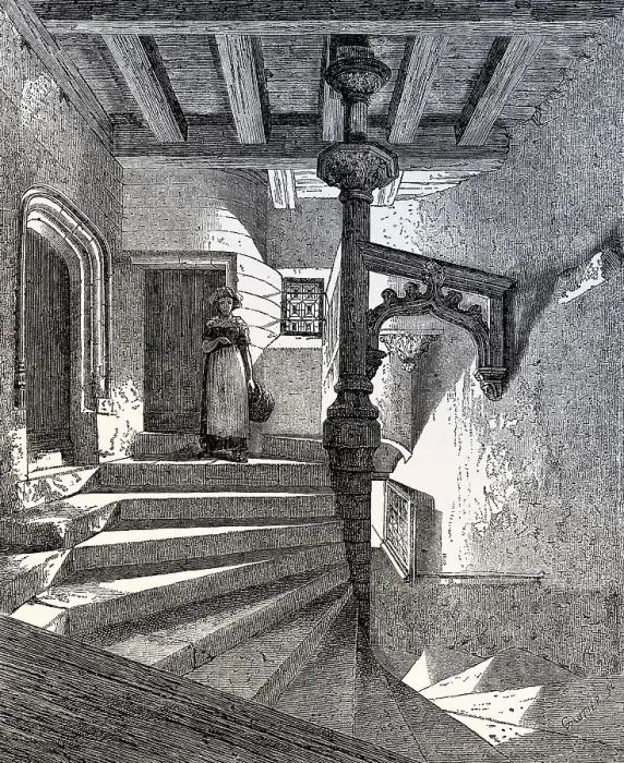 Framed Print : Gothic staircase, La Psallette