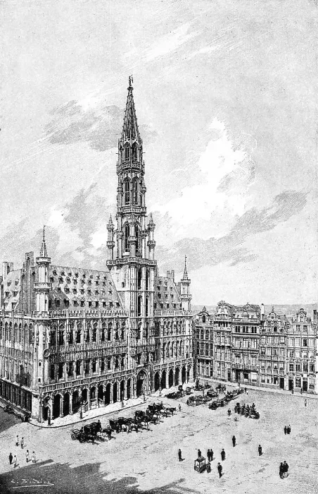 Framed Print : Gothic Town Hall and Town Hall Square Framed Print : Gothic Town Hall and Town Hall Square