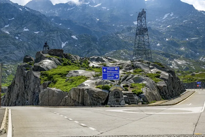 Framed Print : Gotthard pass summit with fork to the left Milan Bellinzona right Lucerne Zurich Framed Print : Gotthard pass summit with fork to the left Milan Bellinzona right Lucerne Zurich