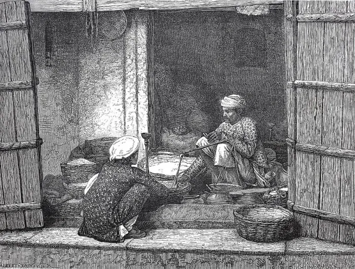 Framed Print : Grain and flour merchant in Patna Framed Print : Grain and flour merchant in Patna