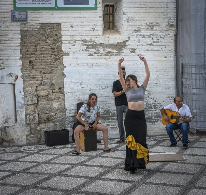 Framed Print : GRANADA, SPAIN - JUNE 23: Unidentified flamenco dancer dances for tourists in St