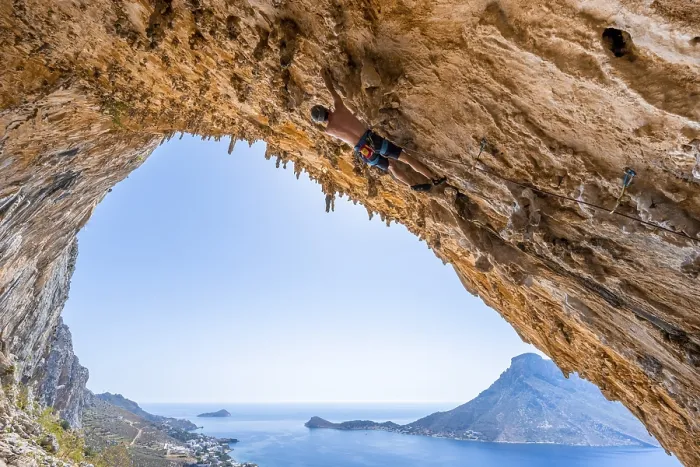Framed Print : Grande Grotta, Armeos sector, lead climbing Framed Print : Grande Grotta, Armeos sector, lead climbing