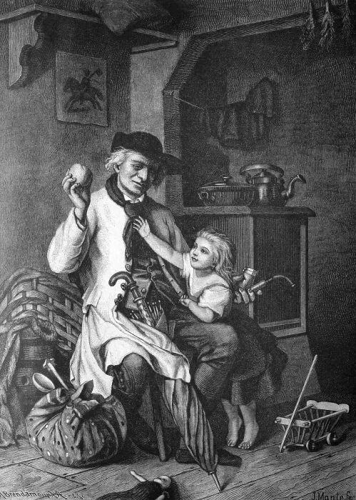Framed Print : Grandfather's homecoming, historical illlustration