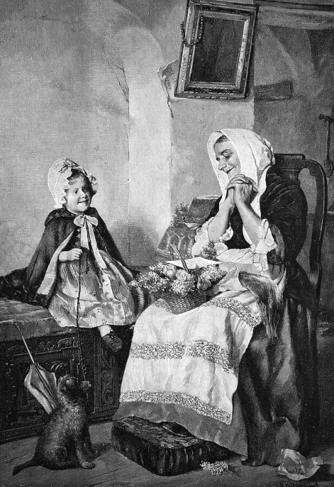 Framed Print : Grandma's birthday, historical engraving