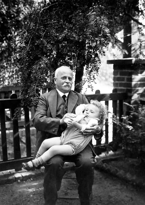 Framed Print : Grandpa gives bottles ca. 1926