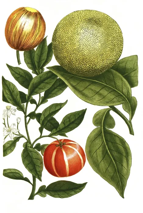 Framed Print : Grapefruit or grapefruit, Citrus grandis