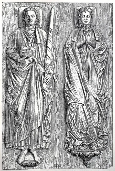 Framed Print : The grave figures of Henry the Lion and his wife Mechthild in the cathedral of Brunswick