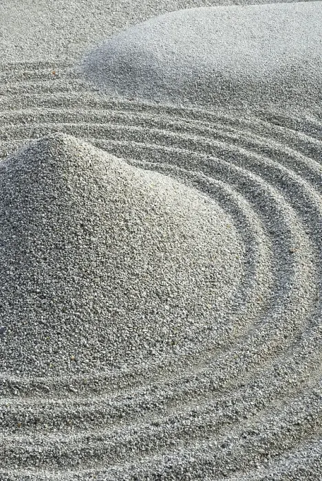 Framed Print : Gravel mound in Zen garden, Rinzai Zen school Framed Print : Gravel mound in Zen garden, Rinzai Zen school