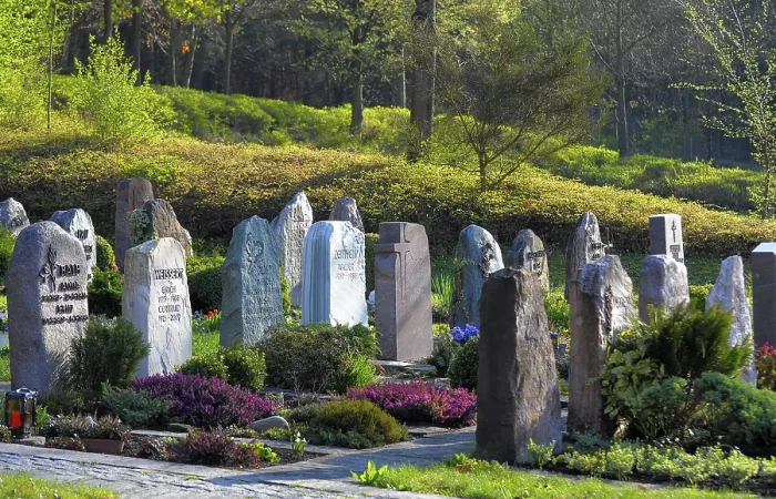 Framed Print : Graves in the Maulbronn Forest Cemetery