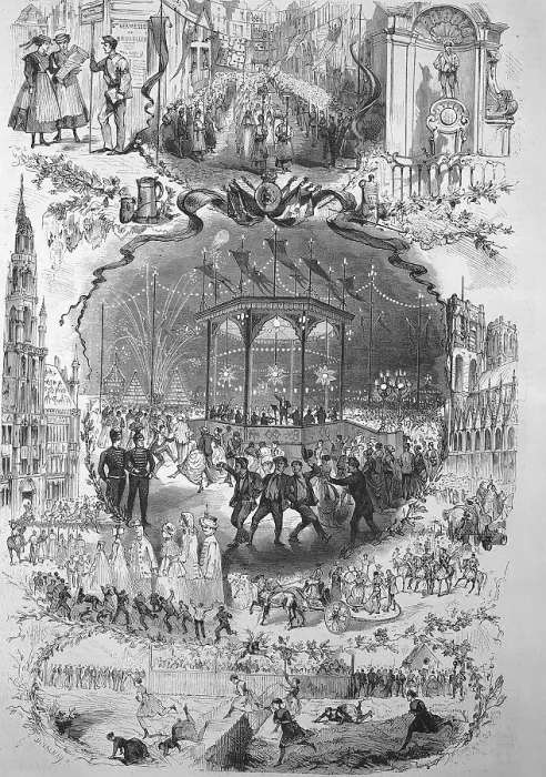 Framed Print : The great annual folk festival in Brussels in various pictures