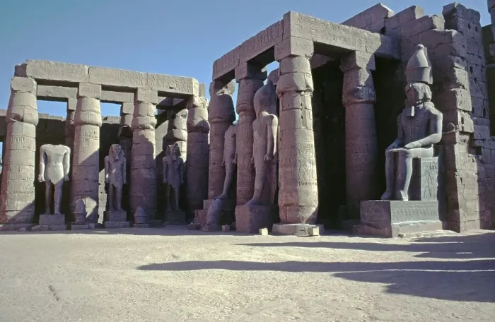 Framed Print : Great Court of Ramses II, Luxor Temple Framed Print : Great Court of Ramses II, Luxor Temple