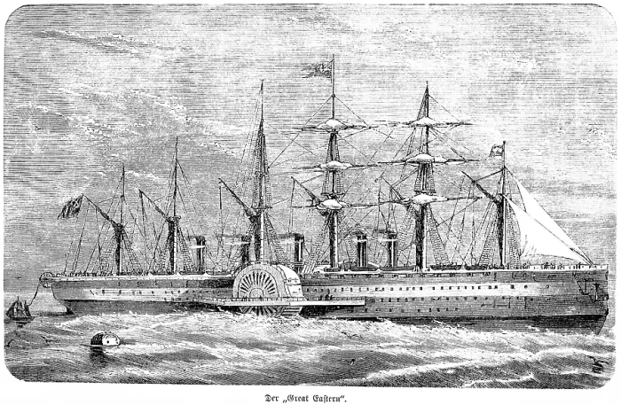 Framed Print : Great Eastern steamship and cable carrier Framed Print : Great Eastern steamship and cable carrier