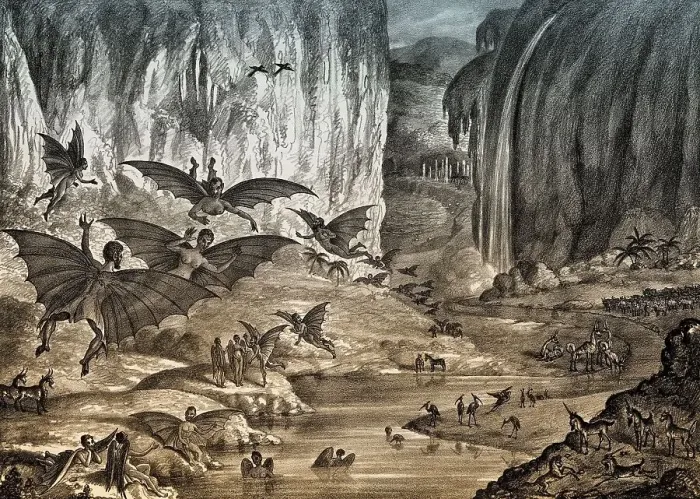 Framed Print : Great Moon Hoax of 1835, about the supposed discovery of life on the Moon