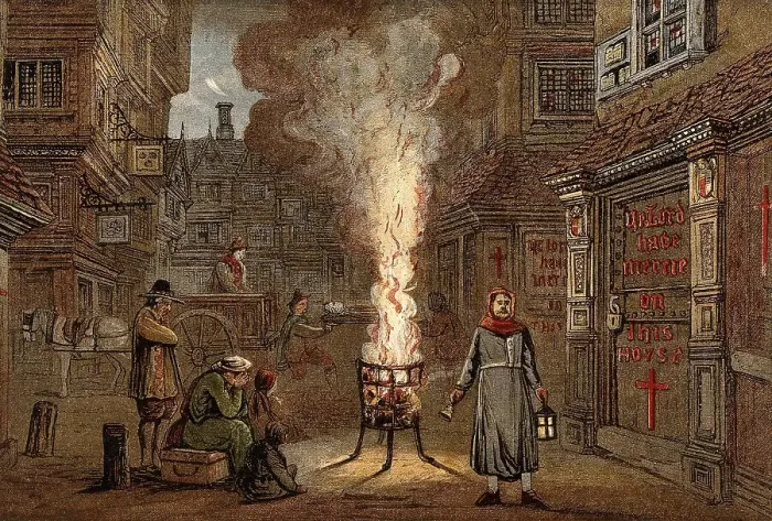 Framed Print : The Great plague in London, 17th century