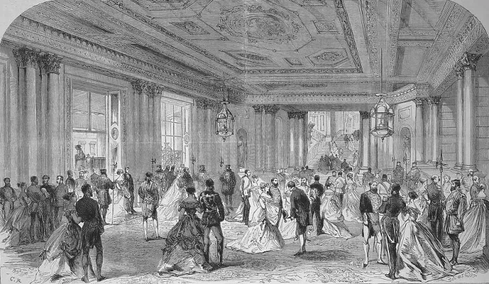 Framed Print : The Great Porch of Buckingham Palace on the Day of the Royal Reception Framed Print : The Great Porch of Buckingham Palace on the Day of the Royal Reception