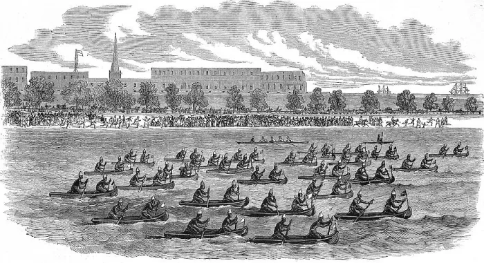 Framed Print : Great Regatta of Madras, Canoes