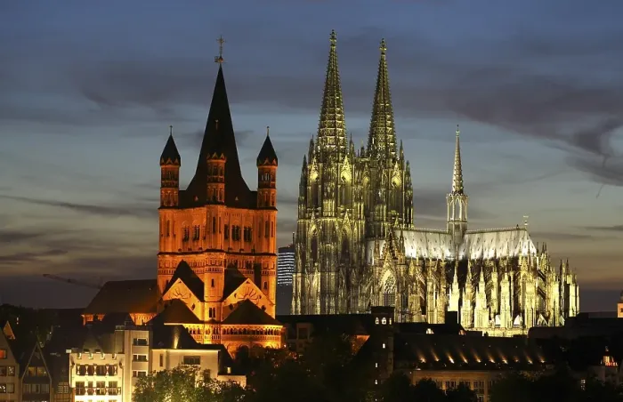 Framed Print : Great St. Martin Church and Cologne Cathedral