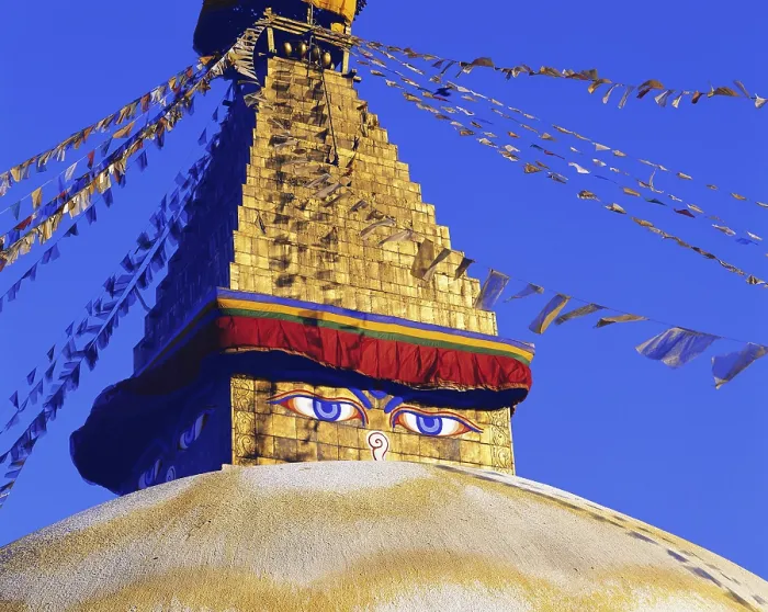 Framed Print : The Great Stupa in the Tibetan quarter at Boddnath or Bauda in the Kathandu valley