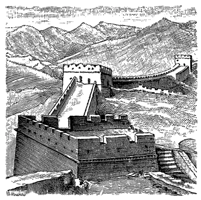 Framed Print : Part of the Great Wall at Nan-k'ou Pass