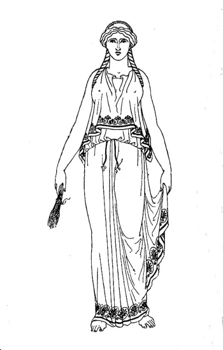 Framed Print : Greece, Priestess of Demeter, in chiton with dipolidion and colpos Framed Print : Greece, Priestess of Demeter, in chiton with dipolidion and colpos