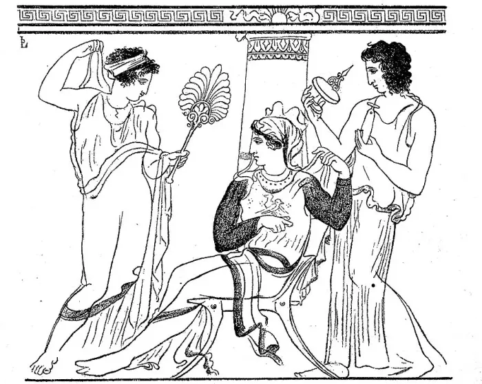Framed Print : Greek family life in the Hellenic culture in ancient Greece