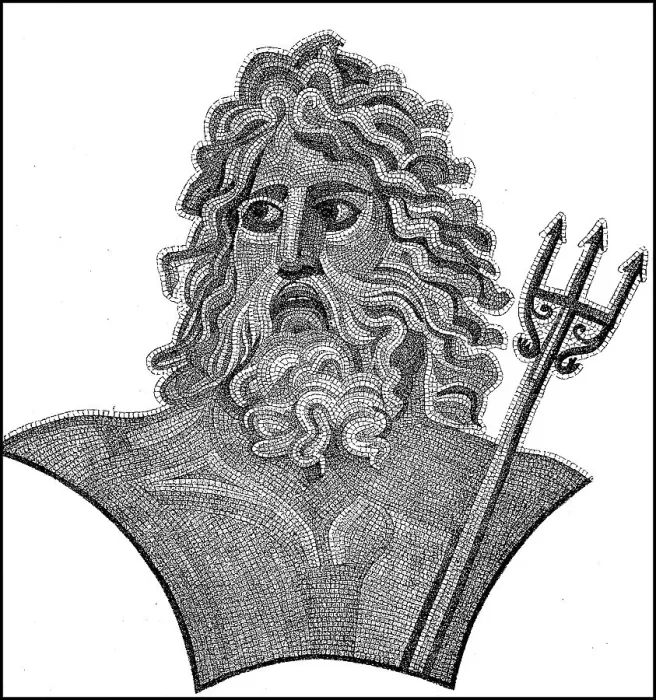Framed Print : Greek god Poseidon, mosaic in Palermo Framed Print : Greek god Poseidon, mosaic in Palermo