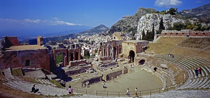 Framed Print : Greek-Roman theatre, Taormina, Sicily, Italy