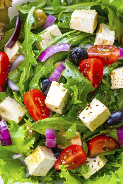 Framed Print : Greek salad with feta cheese a delicious classic Framed Print : Greek salad with feta cheese a delicious classic