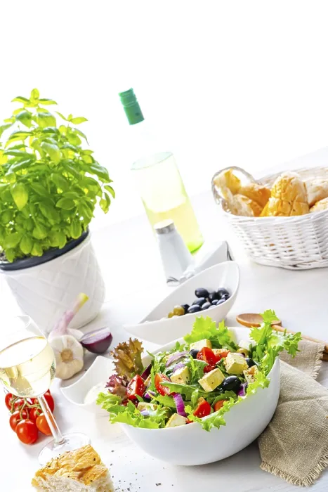 Framed Print : Greek salad with feta cheese a delicious classic Framed Print : Greek salad with feta cheese a delicious classic