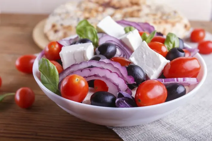 Framed Print : Greek salad with fresh cherry tomatoes Framed Print : Greek salad with fresh cherry tomatoes