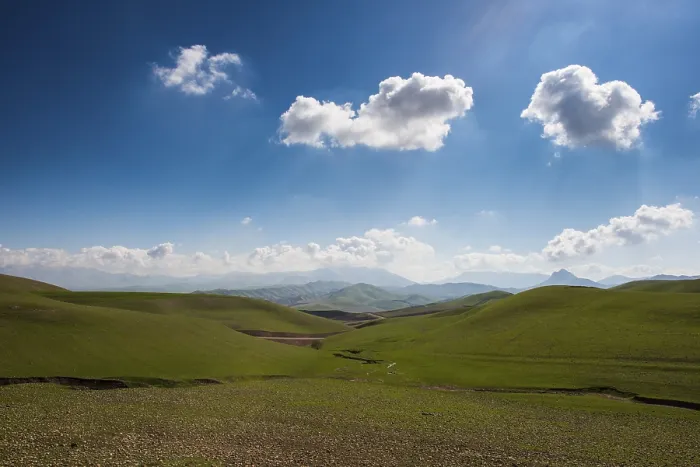 Framed Print : Green hilly landscape, on the border of Iran
