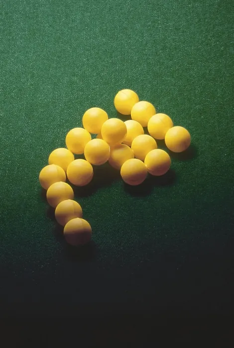 Framed Print : Green poker felt table cloth and ball arranged as pyramid