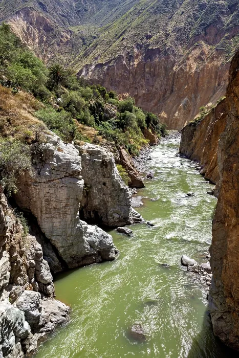 Framed Print : Green river flowing through a narrow gorge of rocks Framed Print : Green river flowing through a narrow gorge of rocks